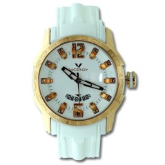 42117-05 - Reloj Viceroy Unisex. Caja de acero e Ip rosa. Correa de caucho  Blanca. Esfera 