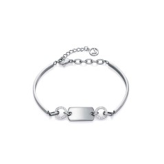 75122P01000 - Pulsera Viceroy Fashion de acero semirigida plata y circonita para mujer