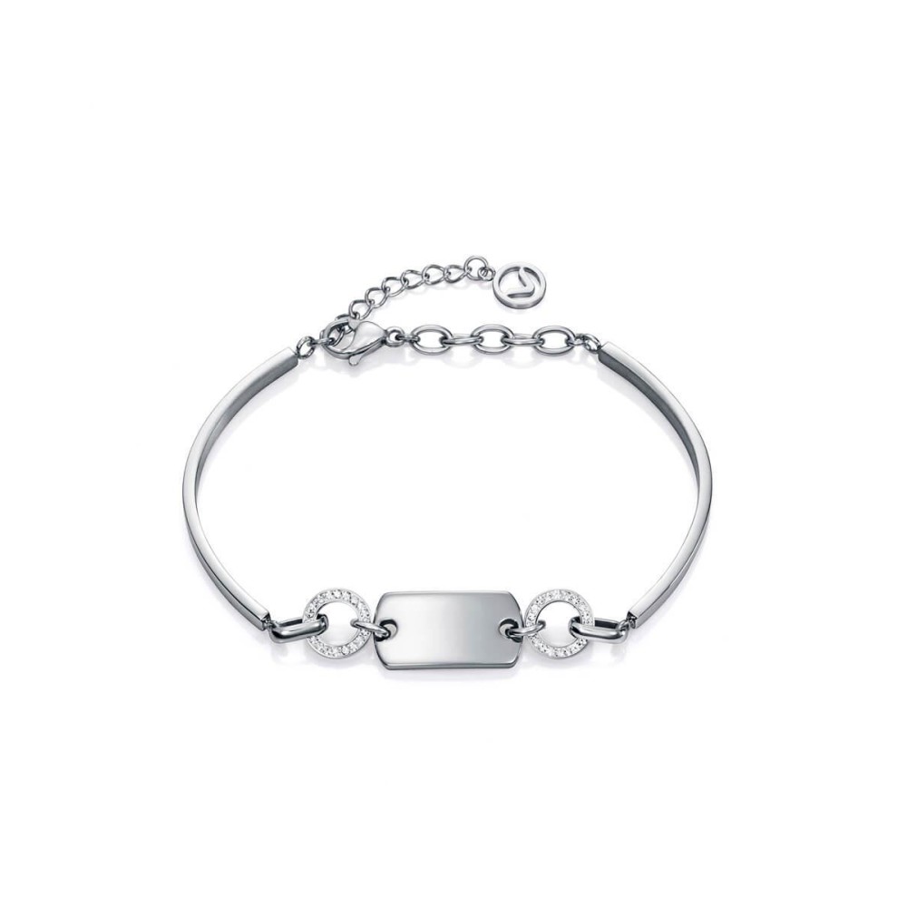 75122P01000 - Pulsera Viceroy Fashion de acero semirigida plata y circonita para mujer