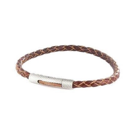 6075P01011 - Pulsera Viceroy Fashion de acero bicolor Ip marron y piel marron.