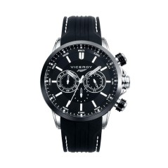 47823-57 - Reloj Viceroy de Hombre. Correa de caucho de color negro con pespunte blanco.  C