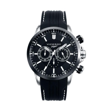 47823-57 - Reloj Viceroy de Hombre. Correa de caucho de color negro con pespunte blanco.  C