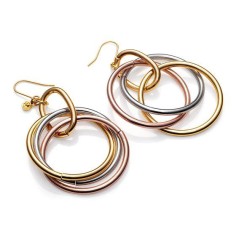 7007E19019 - Pendientes Viceroy Fashion de metal tricolor dorado-rosa-rodio para mujer. Largo