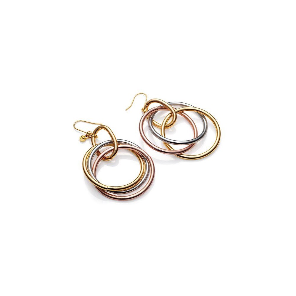 7007E19019 - Pendientes Viceroy Fashion de metal tricolor dorado-rosa-rodio para mujer. Largo