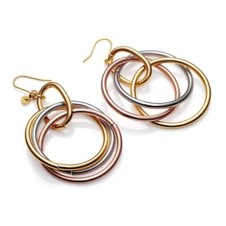 7007E19019 - Pendientes Viceroy Fashion de metal tricolor dorado-rosa-rodio para mujer. Largo