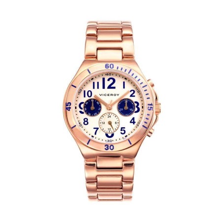 40786-25 - Reloj Viceroy de Mujer. Brazalete de acero e Ip rosa. Esfera redonda de color bl