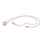 6412C19017 - Collar de acero ip rosado y cristal