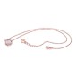 6412C19017 - Collar de acero ip rosado y cristal