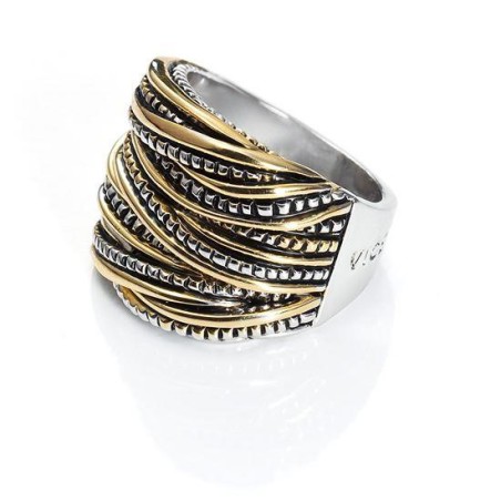 3062A01419 - Anillo Viceroy Fashion de metal chapado rodio y oro. Talla 54.