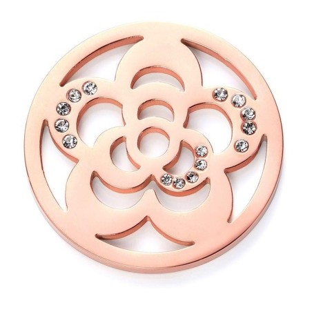 VMR0090-19 - Medallon de acero e ip rosa en 29 mm. para colgante de Viceroy Plaisir.