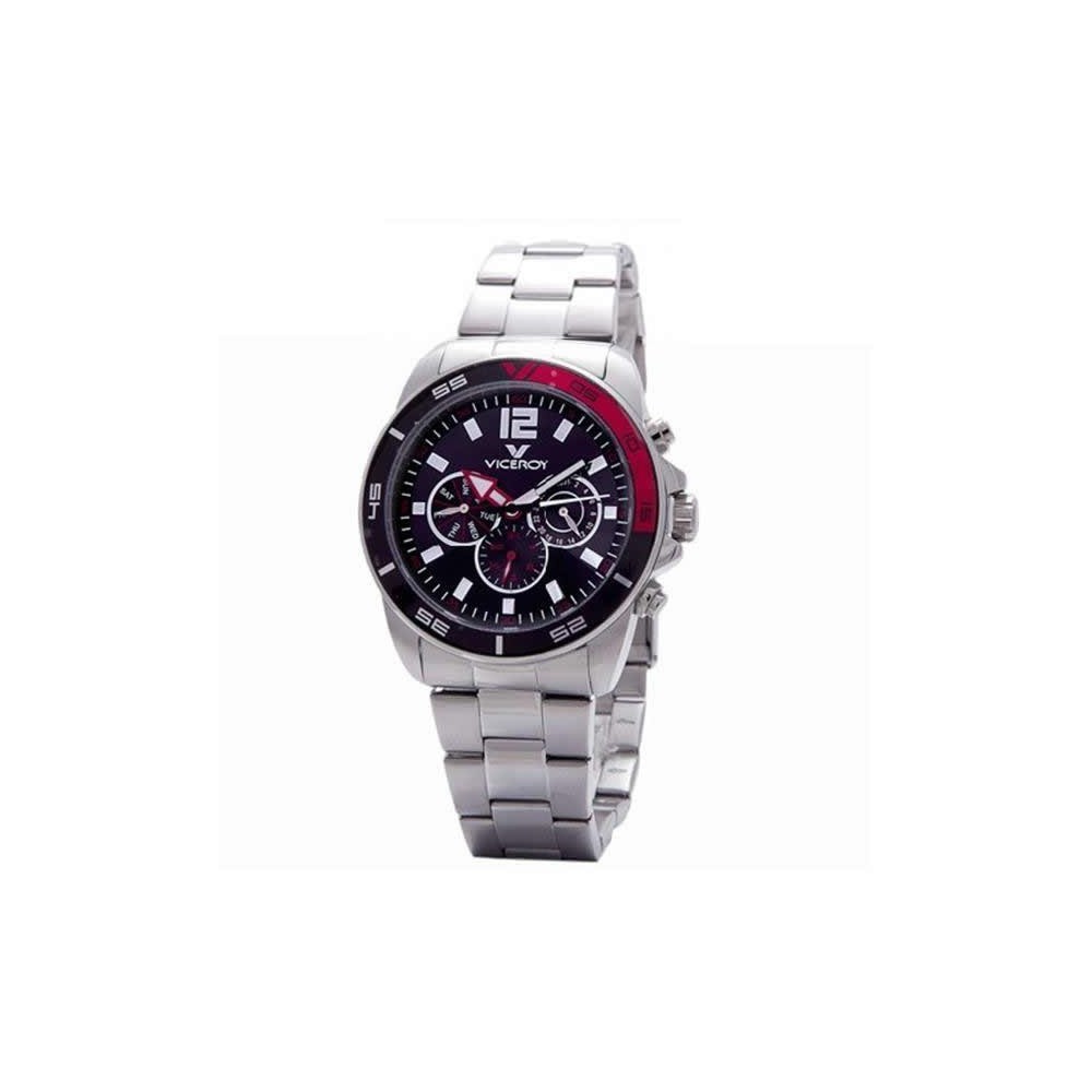 432127-75 - Reloj Viceroy de Hombre. Esfera Redonda de color Negro. Caja de acero. Brazalete