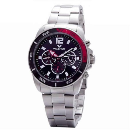 432127-75 - Reloj Viceroy de Hombre. Esfera Redonda de color Negro. Caja de acero. Brazalete