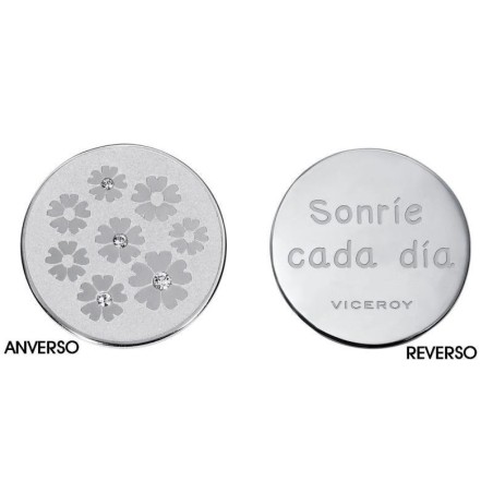 VMC0005-00 - Medallón de Viceroy en acero para mujer. Cristal. Diámetro 29 mm. Colección Plai