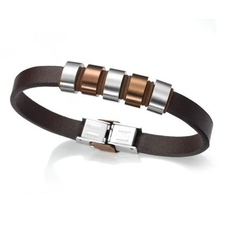 6106P09011 - Pulsera Viceroy Fashion bicolor Ip marron para caballero.