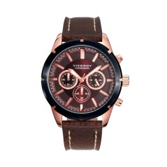 47807-57 - Reloj Viceroy de Hombre. Correa de piel de color marron. Esfera redonda de color