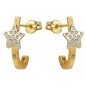 RR-4662 - Pendientes de oro de 18k con estrellas en oro blanco y piedras