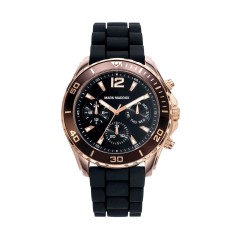 HC6008-95 - Reloj Mark Maddox de Hombre. Correa de silicona de color negro. Esfera redonda de color negro.  