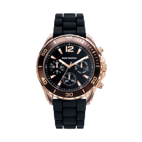 HC6008-95 - Reloj Mark Maddox de Hombre. Correa de silicona de color negro. Esfera redonda de color negro.  