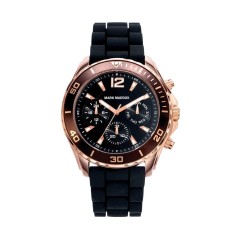 HC6008-95 - Reloj Mark Maddox de Hombre. Correa de silicona de color negro. Esfera redonda de color negro.  