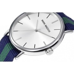 HC3010-87 - Reloj Mark Maddox de Hombre. Modelo HC3010-87. correa de nylon de color azul-verde. Esfera redonda de color plateado