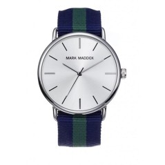 HC3010-87 - Reloj Mark Maddox de Hombre. Modelo HC3010-87. correa de nylon de color azul-verde. Esfera redonda de color plateado