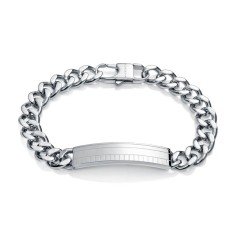 6405P01000 - Pulsera de acero con chapa para hombre