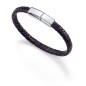 6373P09013 - Pulsera de acero y piel para hombre