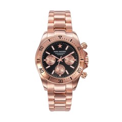 HM0007-97 - Reloj Mark Maddox de Unisex. Brazalete de metal e ip rosa. Esfera redonda de color negro. 