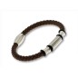 6039P01011 - Pulsera Viceroy Fashion de hombre en acero y piel marron