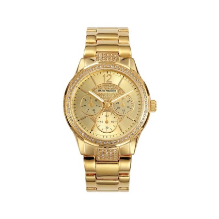 MM6005-25 - Reloj Mark Maddox de Mujer. Brazalete de metal e ip dorado. Esfera redonda de color dorado.  