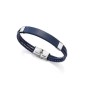 75089P01013 - Pulsera Viceroy FAshion de acero y piel azul para hombre