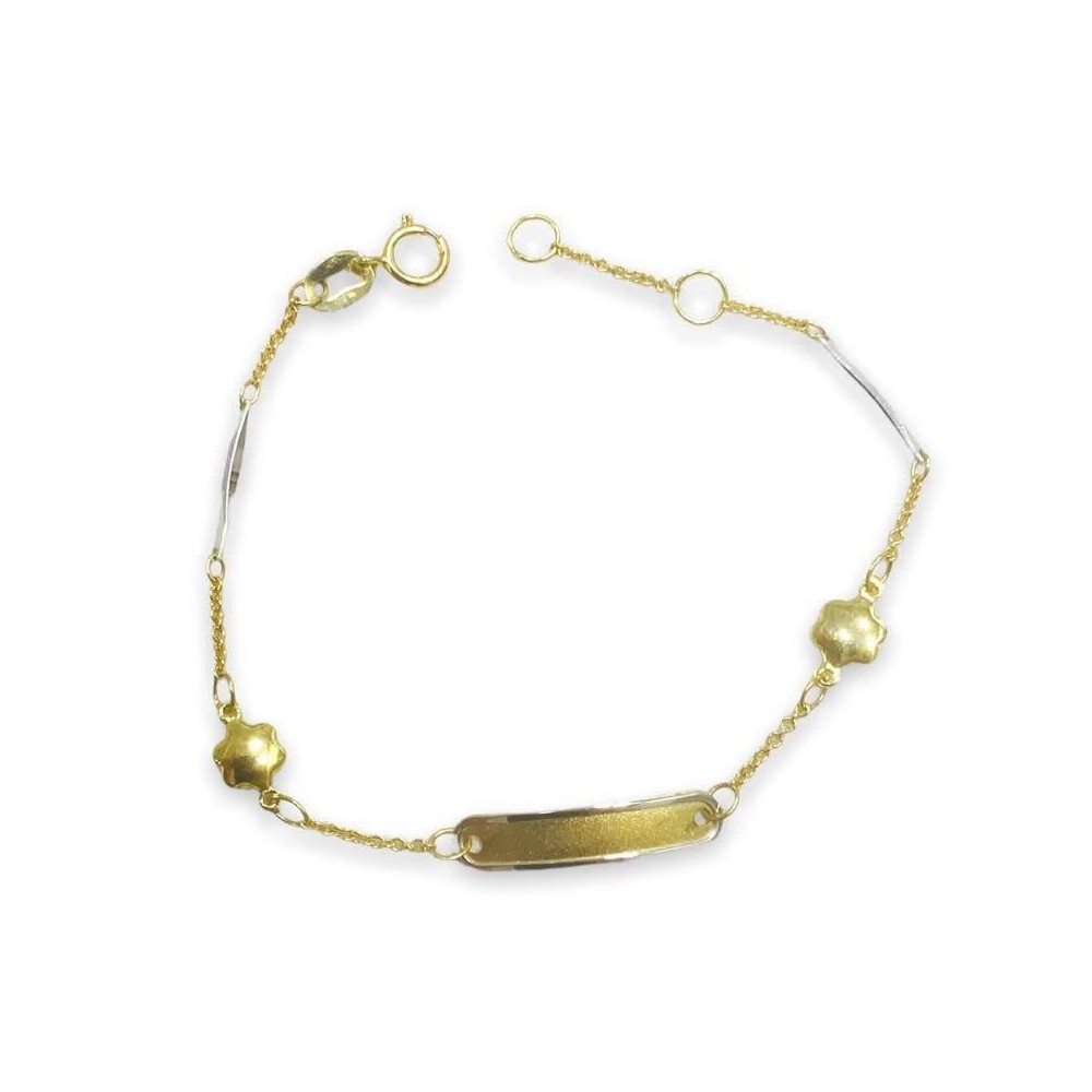 LUV01125 - Pulsera de bebé para grabar con motivos de flor