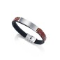 75067P01011 - Pulsera Viceroy Fashion de acero y piel marron para hombre