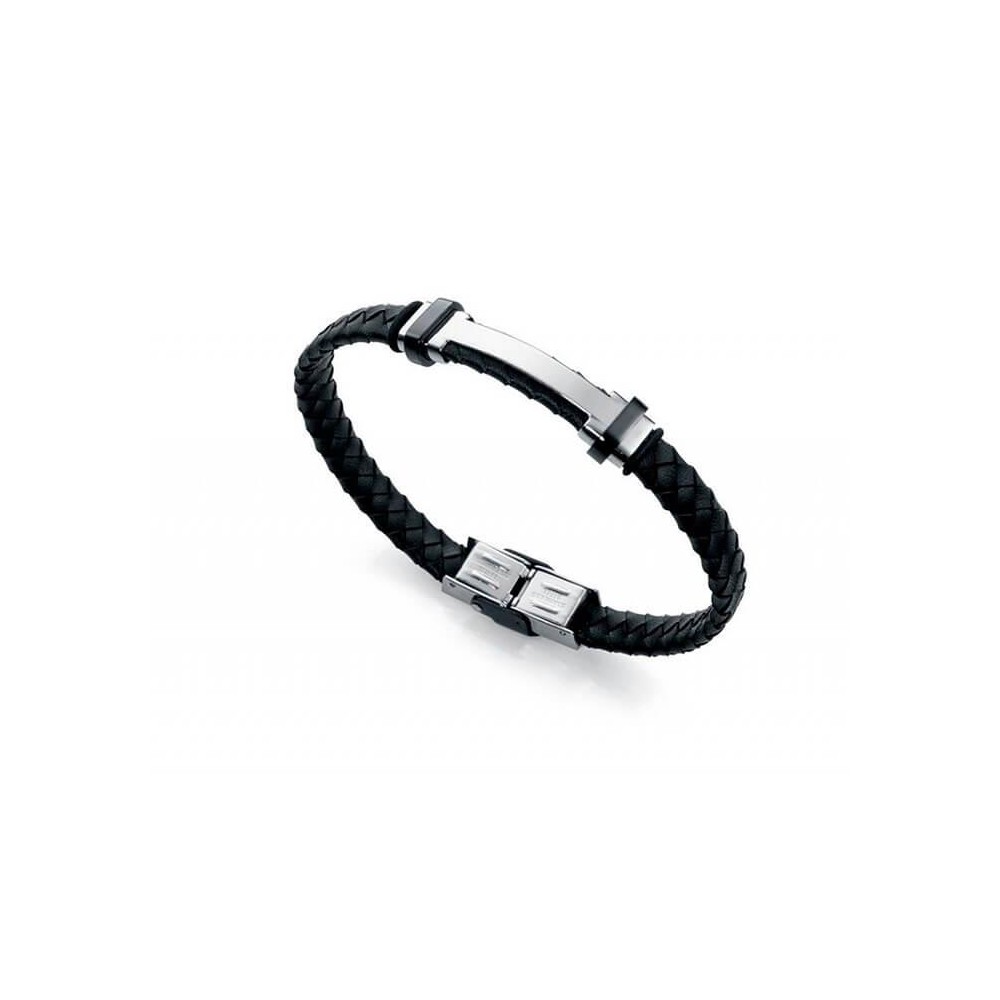 6336P09010 - Pulsera Viceroy Fashion de acero, piel e ip negro para hombre