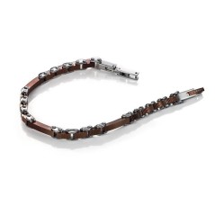 6105P09011 - Pulsera Viceroy Fashion de acero bicolor Ip marron para hombre.