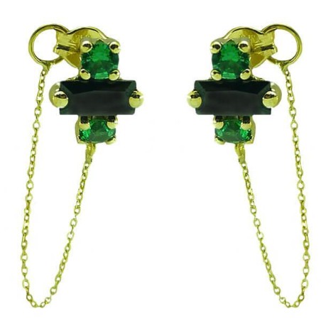 RR-00887 - PENDIENTES CRUZ DE 10X7MM + CAENA DE 2 CM