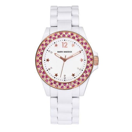 MP3011-05 - Reloj Mark Maddox de Mujer. Esfera redonda de color blanco 