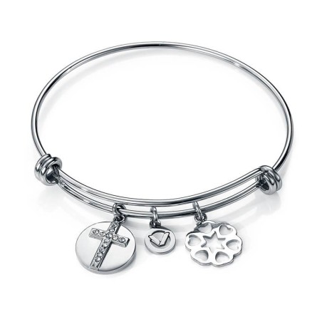 90024P01010 - Pulsera de acero con charms y circonitas para mujer