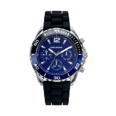 HC6008-35 - Reloj Mark Maddox de Hombre. Correa de silicona de color negro. Esfera redonda de color azul.  