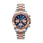 HM0007-37 - Reloj Mark Maddox de Unisex. brazalete de metal bicolor e ip rosa. Esfera redonda de color azul. 