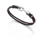 6394P09011 - Pulsera hombre en acero y piel marron