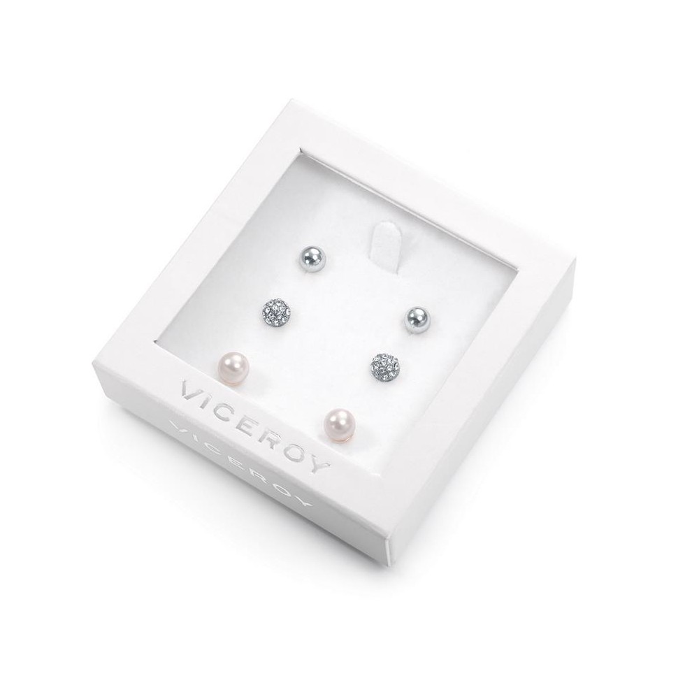 3179K09000 - Pack de Pendientes Viceroy Fashion con rodio sintético y cristal, esmalte y perla para mujer.