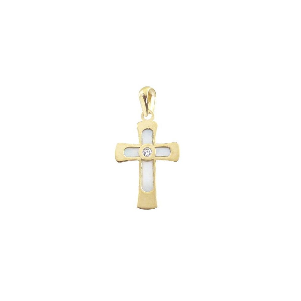 RR-5451 - CRUZ NACAR 1 PIEDRA ORO AMARILLO