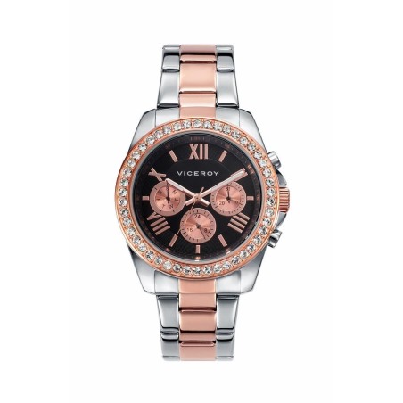 432248-53 - Reloj Viceroy de Hombre.  Brazalete de acero e Ip rosa. Esfera redonda de color negro. 