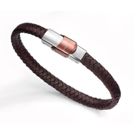 6097P09011 - Pulsera Viceroy Fashion de acero bicolor e ip marron para hombre.