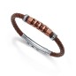 6331P09011 - Pulsera Viceroy Fashion de acero, piel e ip marron para hombre