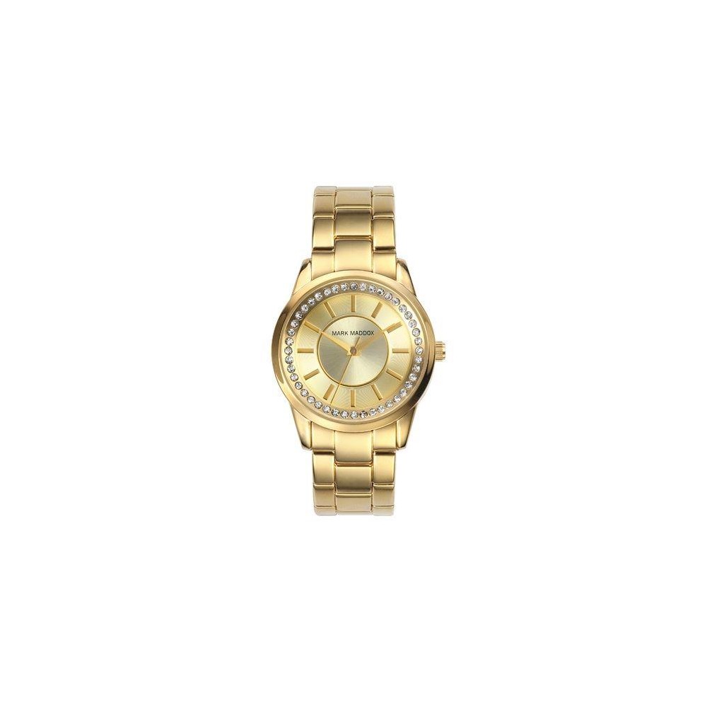 MM0007-27 - Reloj Mark Maddox de Mujer. Esfera redonda de color dorado 