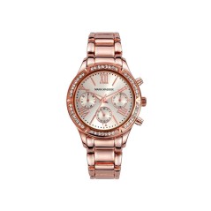 MM7001-93 - Reloj Mark Maddox de Mujer. Brazalete de metal e ip rosa. Esfera redonda de color blanco.  