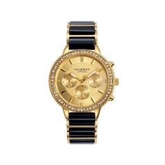 47842-27 - Reloj Viceroy de Mujer.  brazalete de acero chapado PVD y ceramica. Esfera redonda de color dorado. 