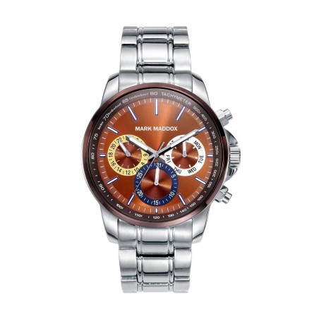 HM7004-47 - Reloj Mark Maddox de Hombre. Modelo HM7004-47. Brazalete de metal. Esfera redonda de color marron. 